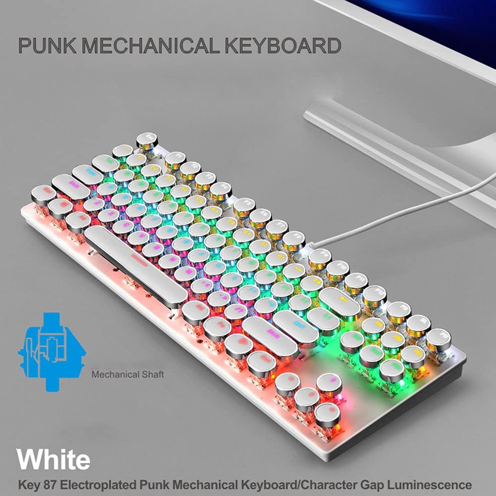87-Tasten Mechanische Gaming-Tastatur RGB Hinterbeleuchtet Blaue Schalter