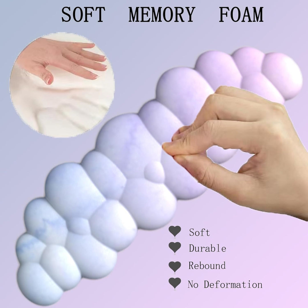 Wolkenförmige ergonomische Handgelenkauflage mit Mauspad und Untersetzer – Zeyora