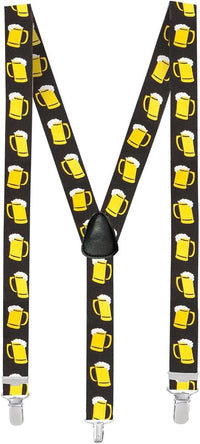 Trachten-Hosenträger schwarz mit Bierkrug-Motiv – ProstClip Oktoberfest 2026
