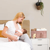 Baby Nappy Caddy Organizer – Plüsch Sherpa Aufbewahrungskorb mit Fächern – Elvoria