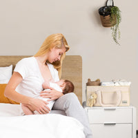 Baby Nappy Caddy Organizer – Plüsch Sherpa Aufbewahrungskorb mit Fächern – Elvoria