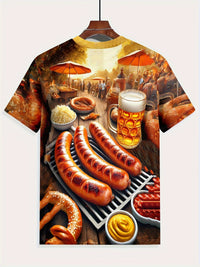 Herren Kurzarm T-Shirt mit BBQ- & Bier-Print – Karl Oktoberfest 2026