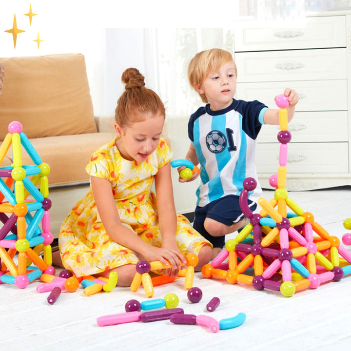 Magnetische Bausteine | 64-teilig Langlebig Bunt 3+ Kreativ-Luzern Mode