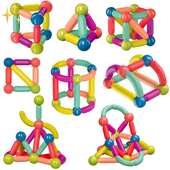 Magnetische Bausteine | 64-teilig Langlebig Bunt 3+ Kreativ-Luzern Mode