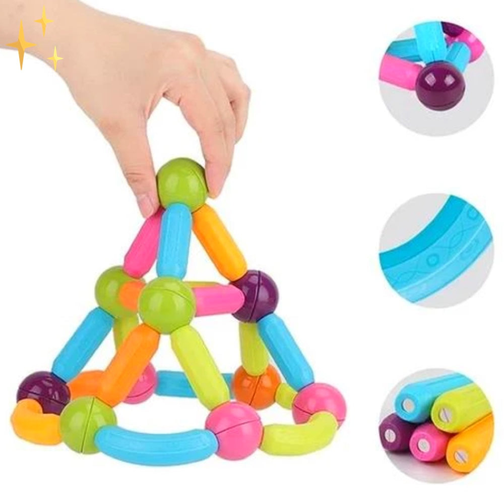 Magnetische Bausteine | 64-teilig Langlebig Bunt 3+ Kreativ-Luzern Mode