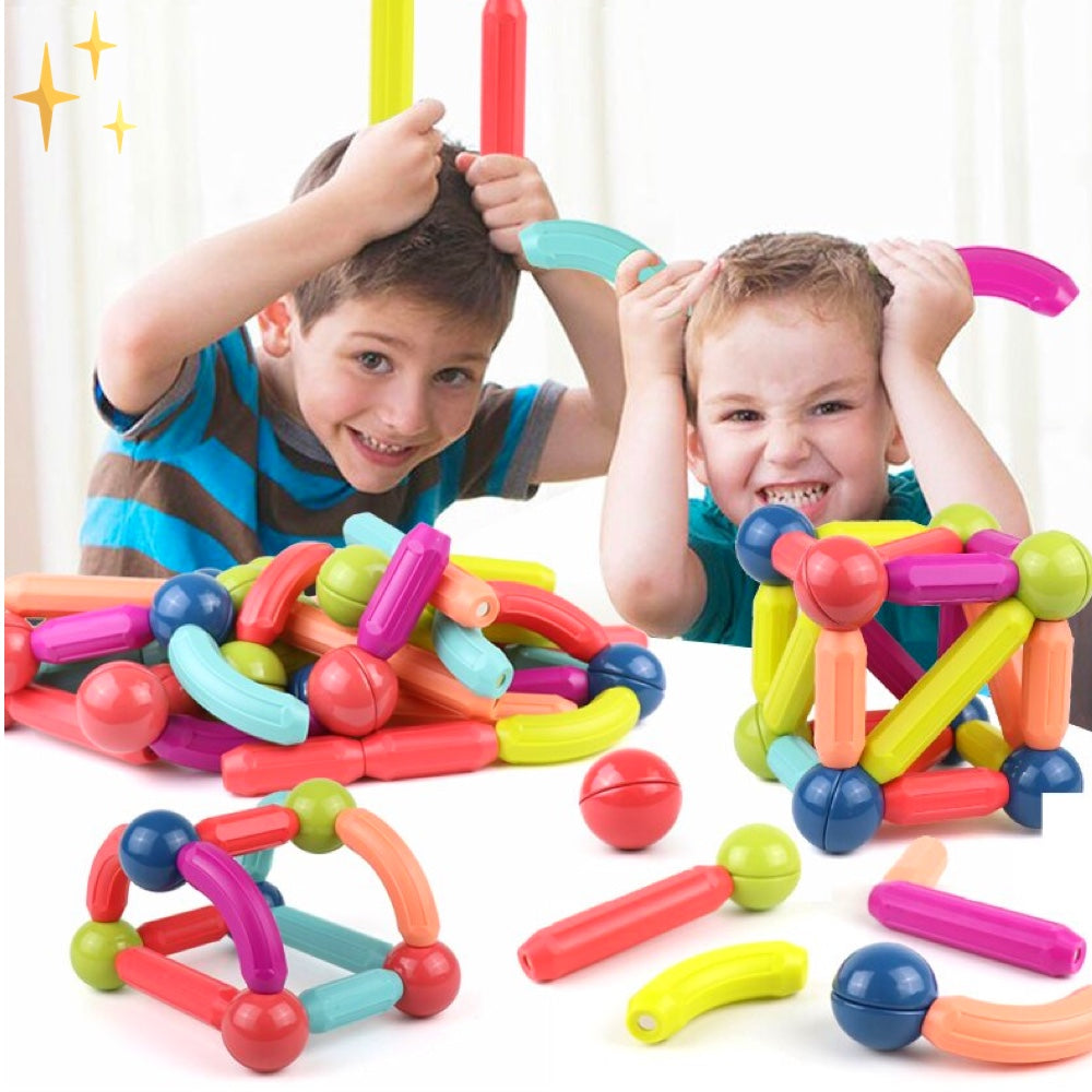 Magnetische Bausteine | 64-teilig Langlebig Bunt 3+ Kreativ-Luzern Mode