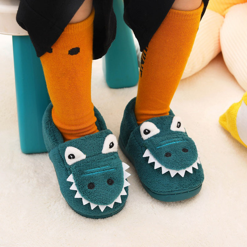 Winter-Dino Kuschelhausschuhe – Extra Weiche und Warme Hausschuhe für Kleinkinder