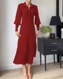 Strick-midi-Kleid mit Kragen – Loranza