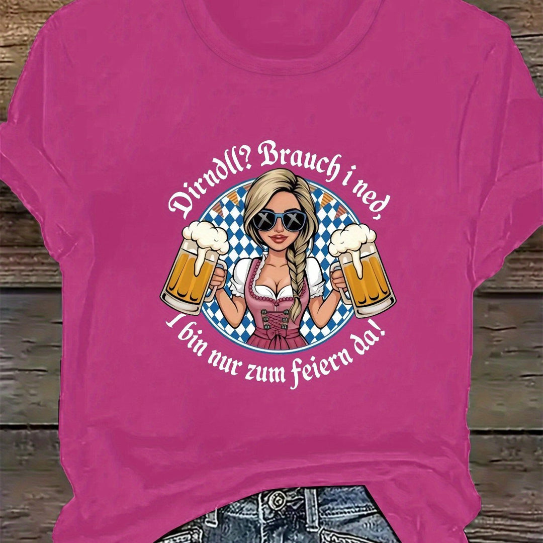 Damen Plus Size Kurzarm T-Shirt – Liesl Oktoberfest 2026