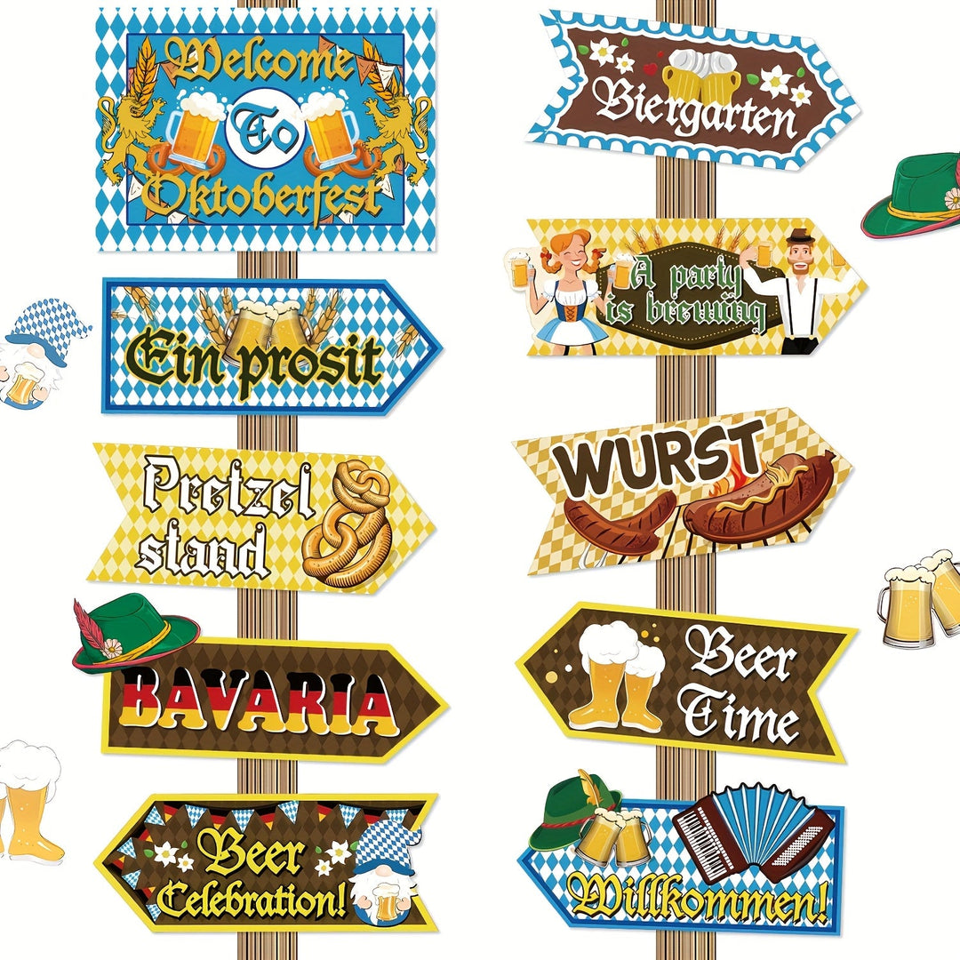 Oktoberfest Party-Dekoschilder 3 Sets (je 10 Stück) – WiesnSchilderSet Oktoberfest 2026