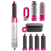 Hairstyler | 7-in-1 | 1000W | Einstellbar | Hitzebeständig | Leicht-Rosa-Leder Aufbewahrungshülle-Luzern Mode
