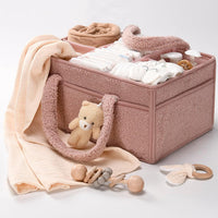 Baby Nappy Caddy Organizer – Plüsch Sherpa Aufbewahrungskorb mit Fächern – Elvoria