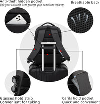 Wasserdichter Reise-Laptoprucksack mit USB-Anschluss und organisierter Aufbewahrung