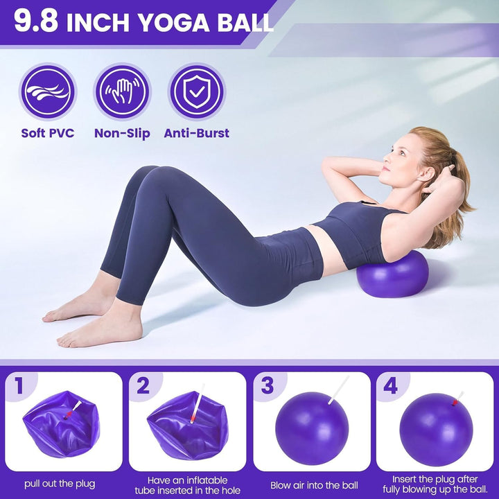 9-teiliges Pilates-Set für zu Hause mit Ring, Ball, Bändern und rutschfesten Socken