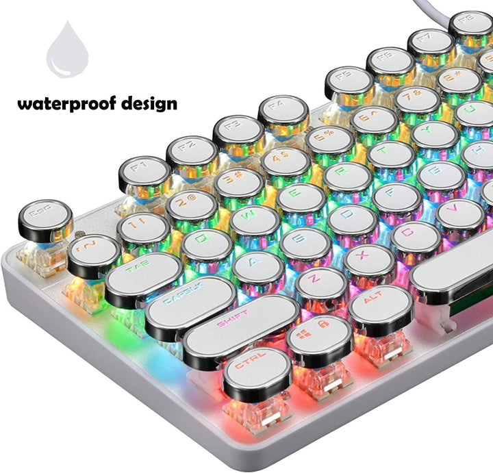 87-Tasten Mechanische Gaming-Tastatur RGB Hinterbeleuchtet Blaue Schalter