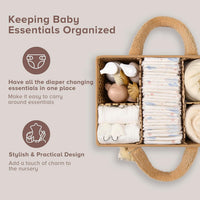 Baby Nappy Caddy Organizer – Plüsch Sherpa Aufbewahrungskorb mit Fächern – Elvoria