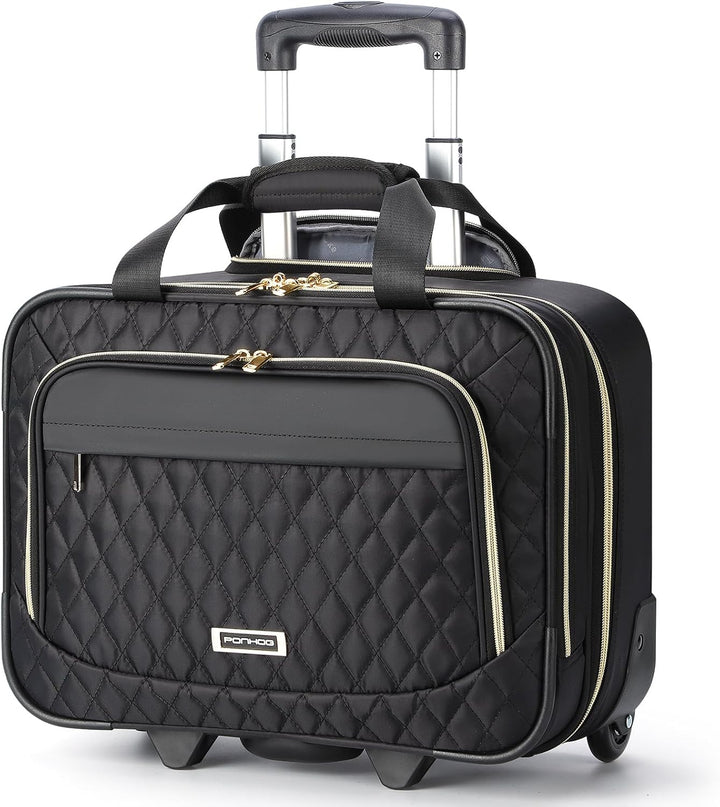 15,6" Rollkoffer für Laptop mit Mehreren Fächern & Flugzeugzugelassene Abmessungen