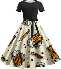 Bierkrug-&-Brezn-Kleid mit Taillenband – Anna Oktoberfest 2026