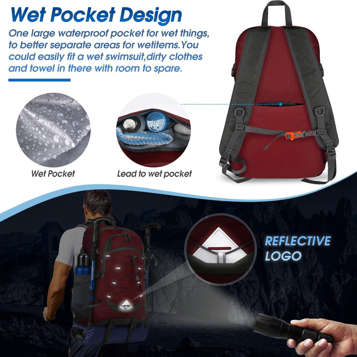 40L Wasserdichter Wander- und Campingrucksack – Leicht & Faltbar – 2 zum Preis von 1