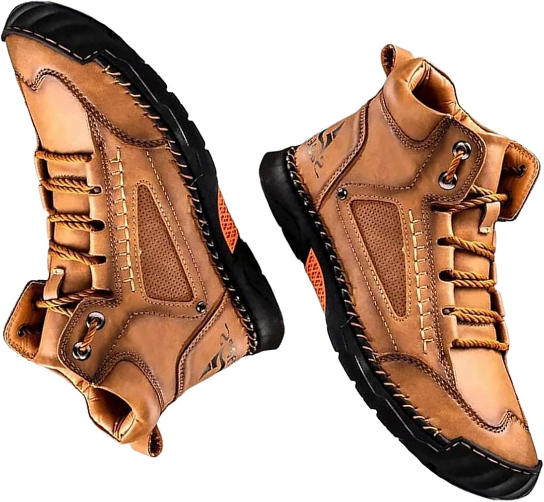 Handgefertigte wasserdichte orthopädische Stiefel für Männer – Fußgewölbestütze und rutschfeste Sohlen – Renvar
