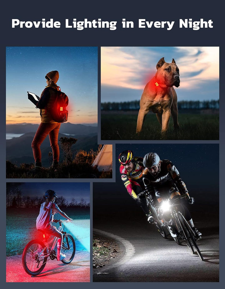 Ultra schlanke USB wiederaufladbare Fahrradlichter Set mit 4+6 Modi – SlimBeam