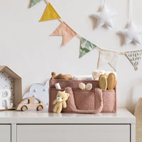 Baby Nappy Caddy Organizer – Plüsch Sherpa Aufbewahrungskorb mit Fächern – Elvoria