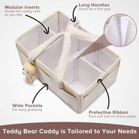Baby Nappy Caddy Organizer – Plüsch Sherpa Aufbewahrungskorb mit Fächern – Elvoria