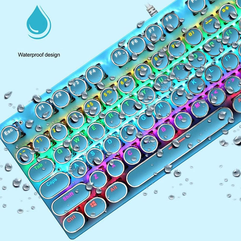 87-Tasten Mechanische Gaming-Tastatur RGB Hinterbeleuchtet Blaue Schalter