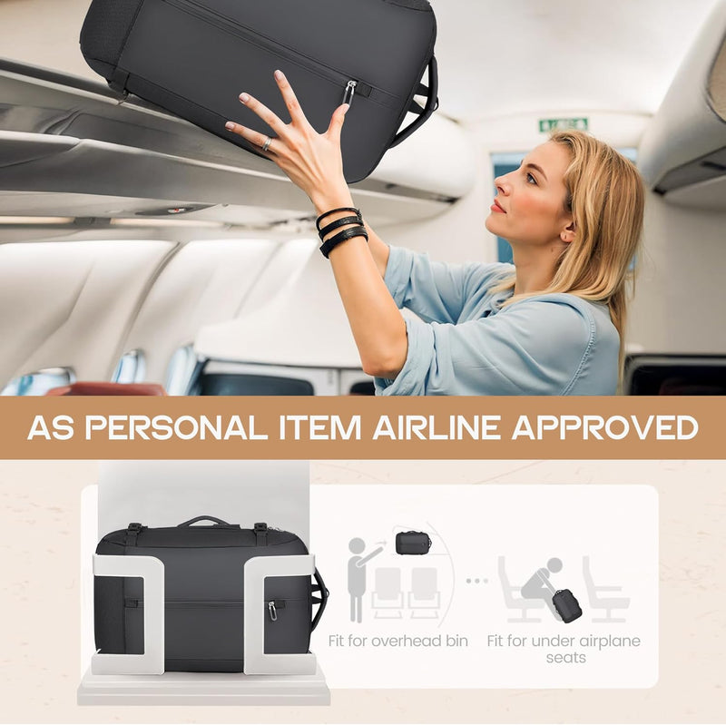 40L Erweiterbarer Wasserdichter Reiserucksack mit USB-Anschluss & 17” Laptopfach – AirVoyage