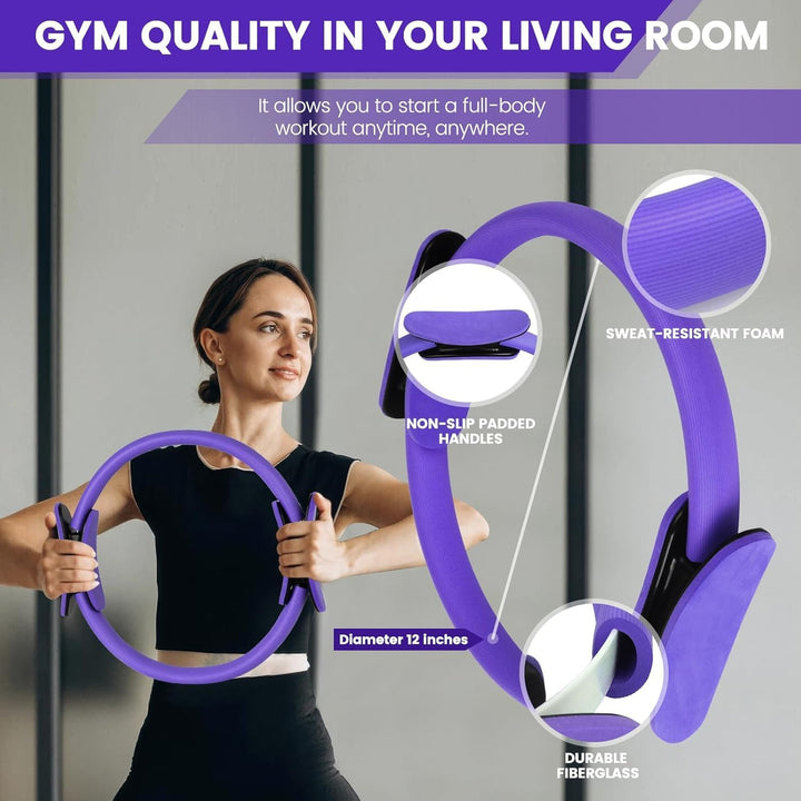 9-teiliges Pilates-Set für zu Hause mit Ring, Ball, Bändern und rutschfesten Socken