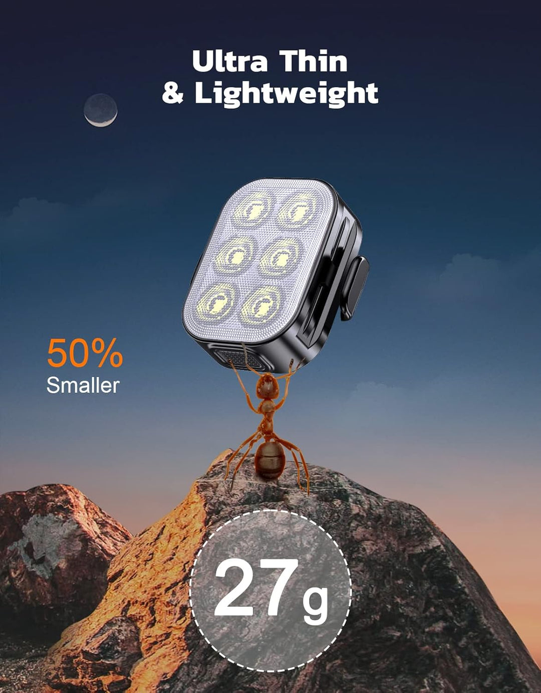 Ultra schlanke USB wiederaufladbare Fahrradlichter Set mit 4+6 Modi – SlimBeam