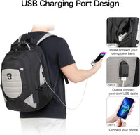 Wasserdichter Anti-Diebstahl Laptop- & Reiserucksack mit USB-Anschluss – 17,3"