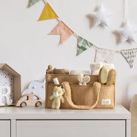 Baby Nappy Caddy Organizer – Plüsch Sherpa Aufbewahrungskorb mit Fächern – Elvoria