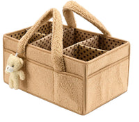 Baby Nappy Caddy Organizer – Plüsch Sherpa Aufbewahrungskorb mit Fächern – Elvoria