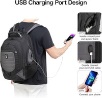 Wasserdichter Anti-Diebstahl Laptop- & Reiserucksack mit USB-Anschluss – 17,3"