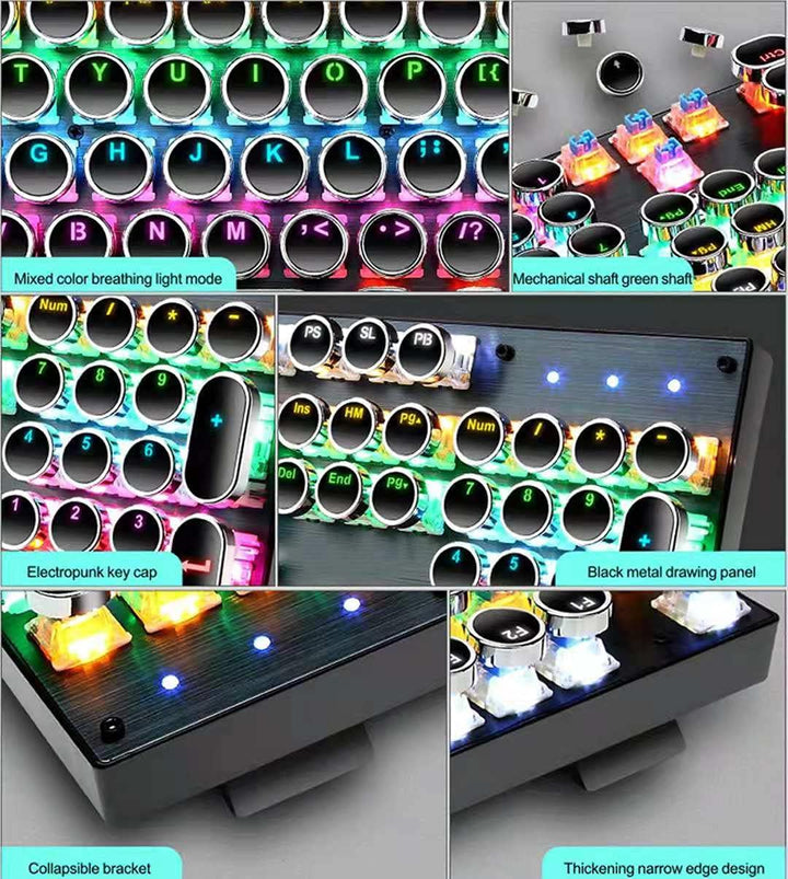 87-Tasten Mechanische Gaming-Tastatur RGB Hinterbeleuchtet Blaue Schalter