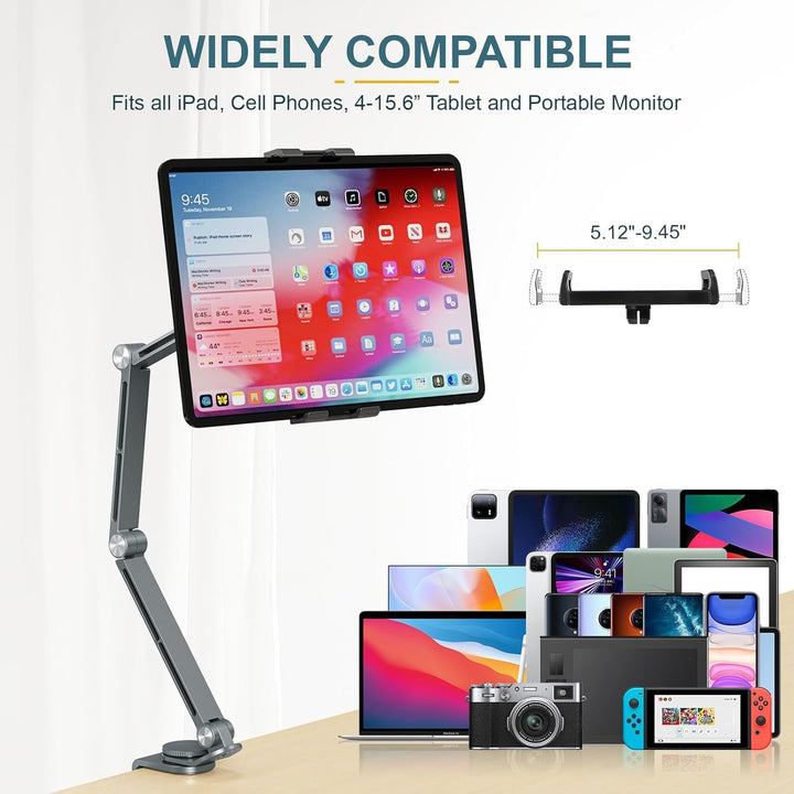 Verstellbarer Aluminium-Tablet-Ständer mit 360°-Drehung – Movaro