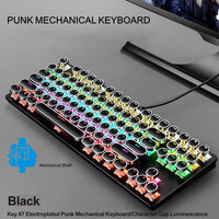 87-Tasten Mechanische Gaming-Tastatur RGB Hinterbeleuchtet Blaue Schalter