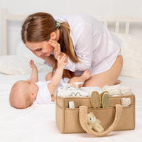 Baby Nappy Caddy Organizer – Plüsch Sherpa Aufbewahrungskorb mit Fächern – Elvoria