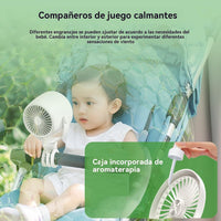Wiederaufladbarer Clip-on-Kinderwagenventilator mit Nachtlicht 100 Geschwindigkeiten