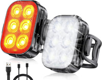 Ultra schlanke USB wiederaufladbare Fahrradlichter Set mit 4+6 Modi – SlimBeam