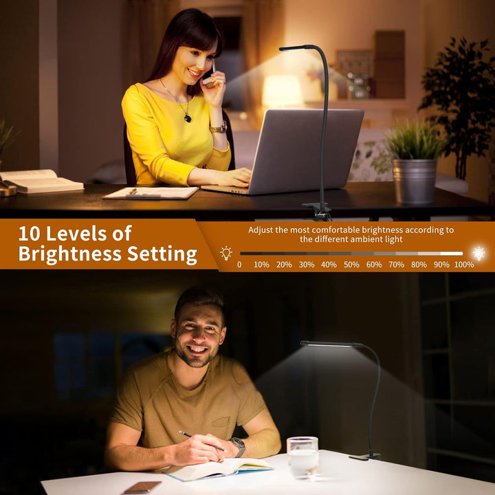 77 LED Schreibtisch-Klemmlampe mit USB-Stromversorgung und flexiblem Schwanenhals – Serava
