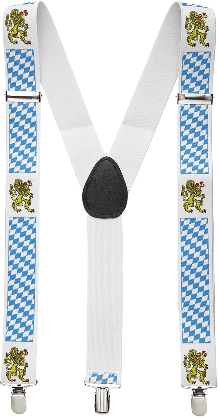 Trachten-Hosenträger mit Rautenmuster & Löwenmotiv – BayernPride Oktoberfest 2026