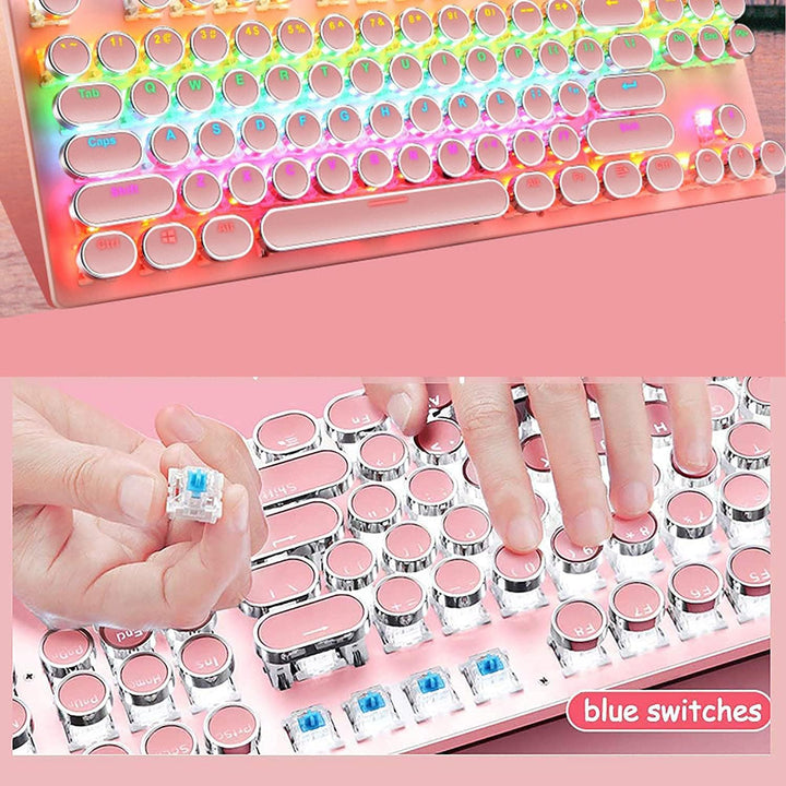 87-Tasten Mechanische Gaming-Tastatur RGB Hinterbeleuchtet Blaue Schalter