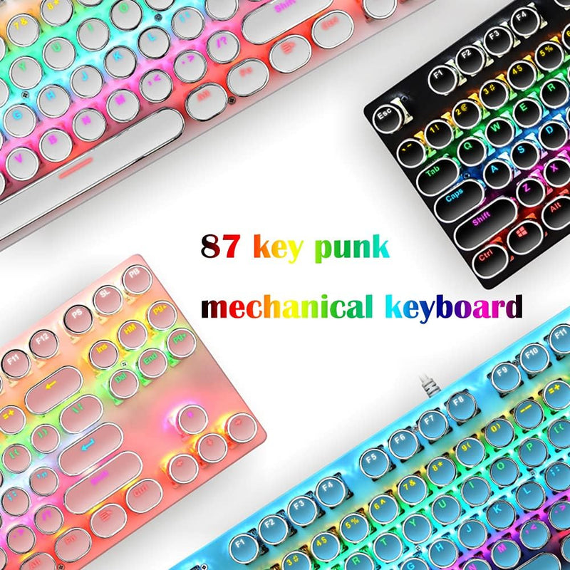 87-Tasten Mechanische Gaming-Tastatur RGB Hinterbeleuchtet Blaue Schalter