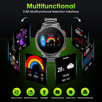 Militärische Smartwatch für Männer mit 1,85" HD-Bildschirm und Taschenlampe