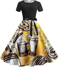Bierkrug-&-Brezn-Kleid mit Taillenband – Anna Oktoberfest 2026