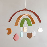 Sensorik-Holzmobile für Babys mit Formen und Farbimpulsen