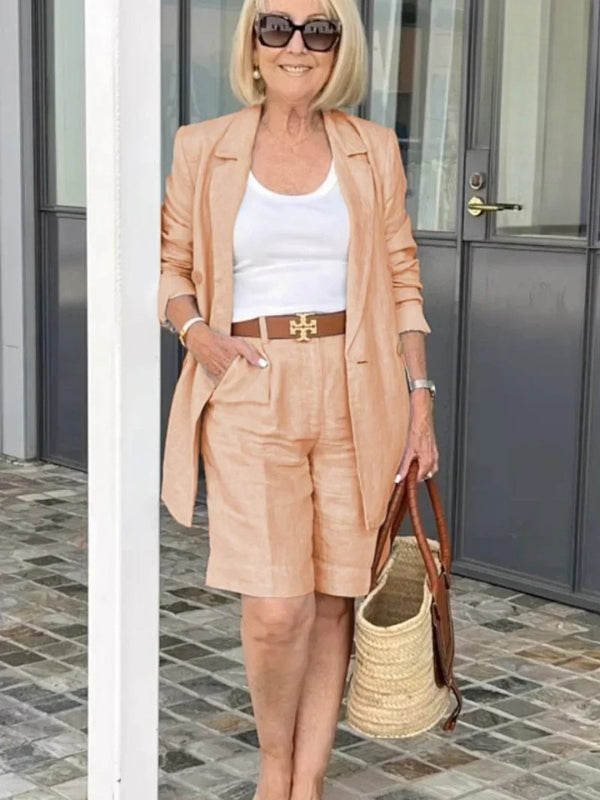 Trendy Damen Leinen Sommeranzug – Camille
