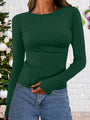 Damen Langarm Top mit Rundhalsausschnitt für Herbst & Winter – Vivienne